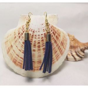 Fashion leather tassel earrings brand new.